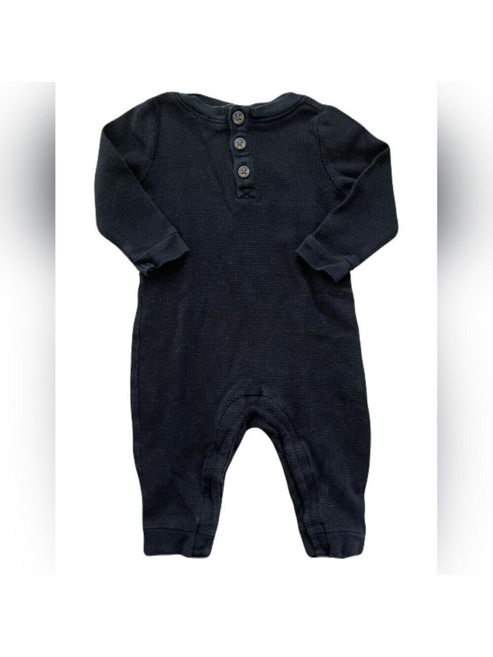 🩵 4/$20 Old Navy Black Kids Waffle One Piece Romper